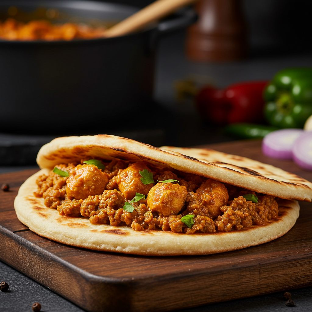 Aafrien Indian Restaurant, chicken keema naan